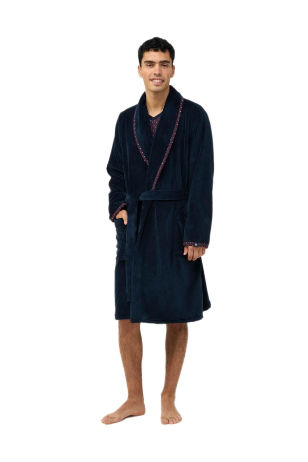 Vamp ανδρική σταυρωτή fleece ρόμπα μακριά 23617