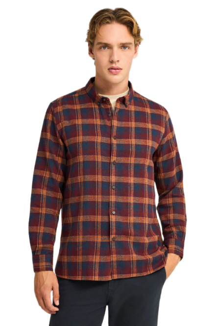 Funky Buddha ανδρικό καρό πουκάμισο FBM012-016-05