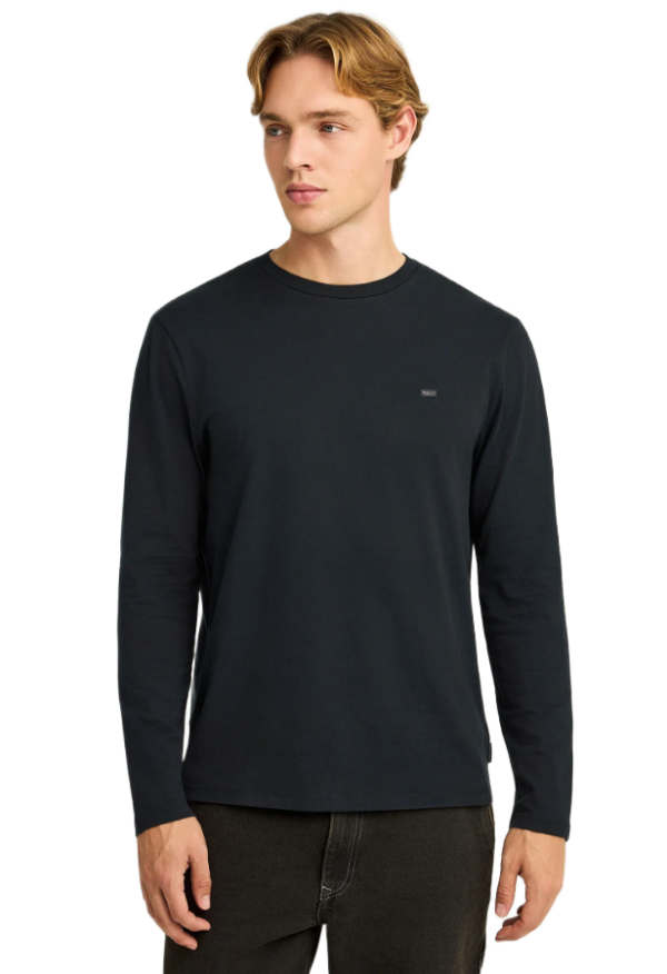 Funky Buddha ανδρική μακρυμάνικη μονόχρωμη μπλούζα FBM012-001-07