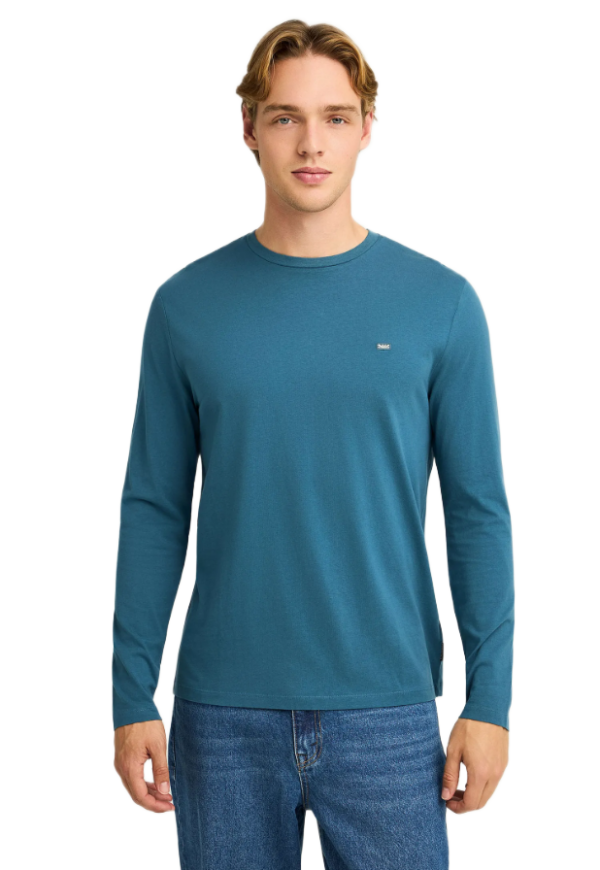 Funky Buddha ανδρική μακρυμάνικη μονόχρωμη μπλούζα FBM012-001-07