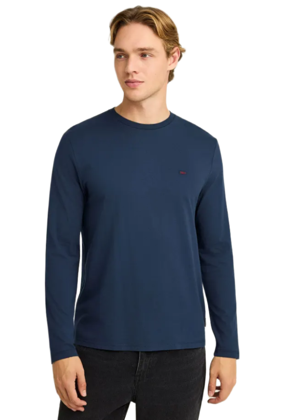 Funky Buddha ανδρική μακρυμάνικη μονόχρωμη μπλούζα FBM012-001-07