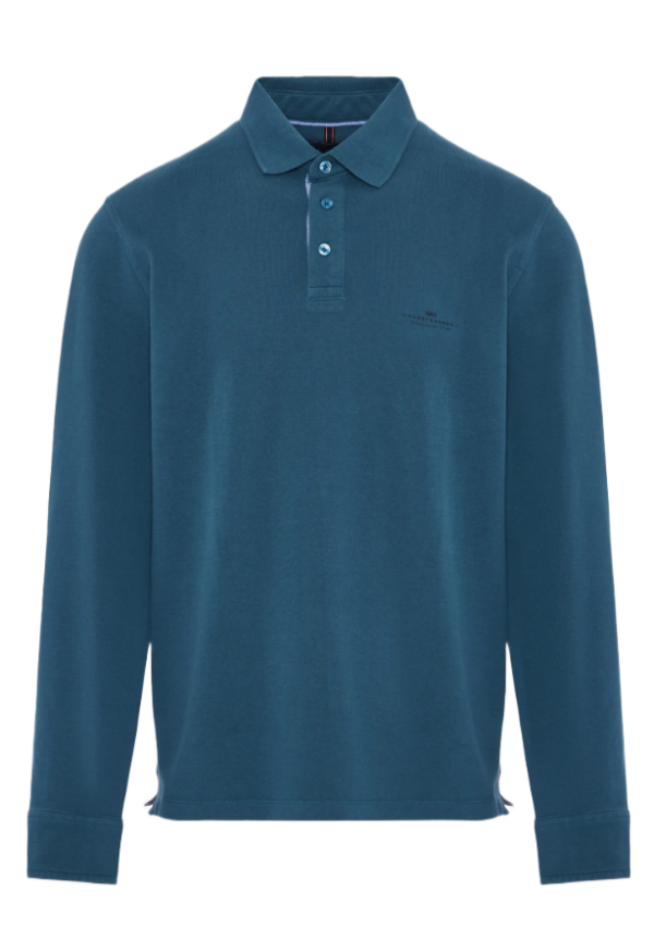 Funky Buddha ανδρική μακρυμάνικη polo μπλούζα FBM012-001-11