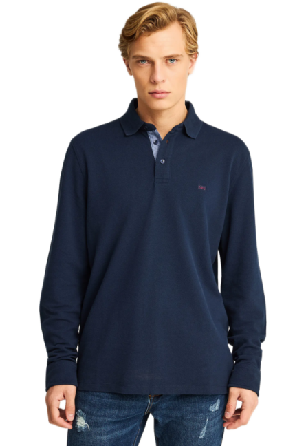 Funky Buddha ανδρική μακρυμάνικη polo μπλούζα FBM012-001-11