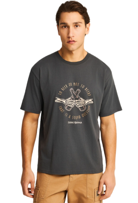 Funky Buddha ανδρικό t-shirt με τύπωμα FBM012-019-04