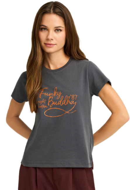 Funky Buddha γυναικείο t-shirt με τύπωμα FBL012-104-04