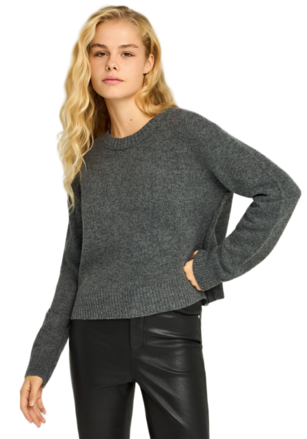 Funky Buddha γυναικεία μονόχρωμη πλεκτή μπλούζα FBL012-108-09