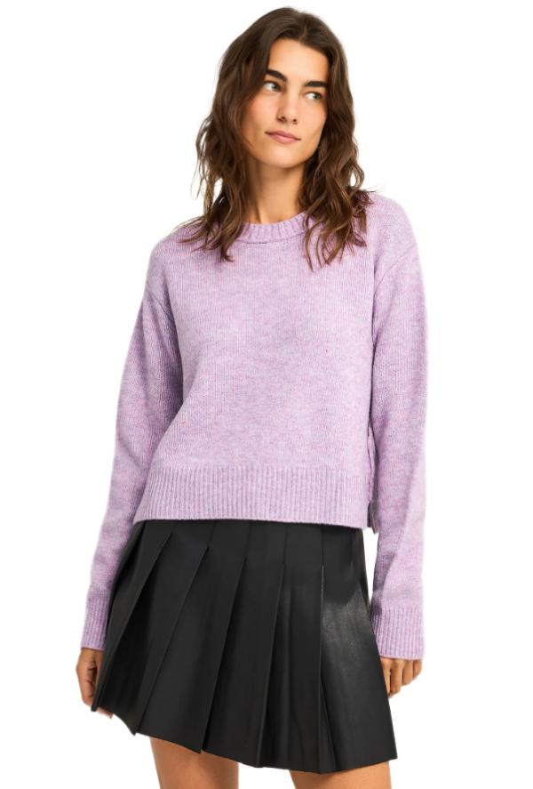 Funky Buddha γυναικεία μονόχρωμη πλεκτή μπλούζα FBL012-108-09