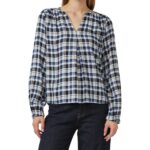 S'Oliver γυναικεία καρό μπλούζα με πιέτα 2170017