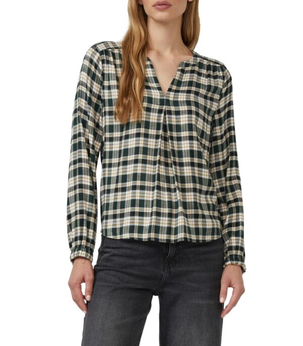 S'Oliver γυναικεία καρό μπλούζα με πιέτα 2170017 S'Oliver γυναικεία καρό μπλούζα με πιέτα 2170017