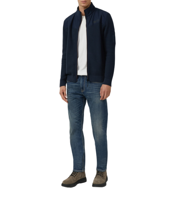 S'Oliver ανδρική ζακέτα μακρυμάνικη με συνδυασμό υφασμάτων 2170244