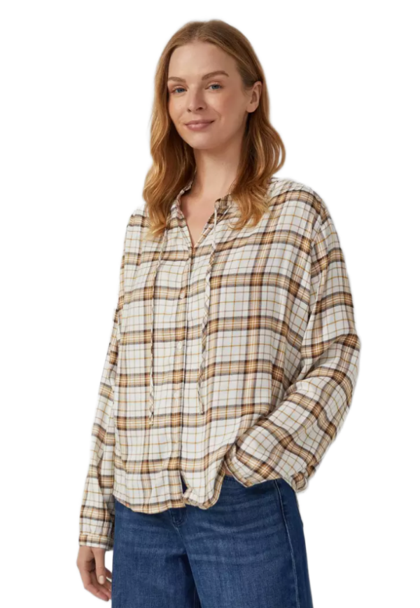 S'Oliver γυναικείο πουκάμισο καρό με γιακά βολάν 2170032