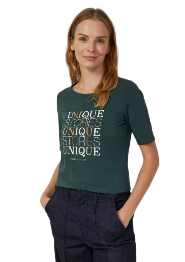 S'Oliver γυναικεία μπλούζα slim fit με τύπωμα 2170078