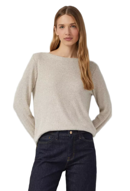 S'Oliver γυναικεία μπλούζα μακρυμάνικη με υφή waffle 2170125