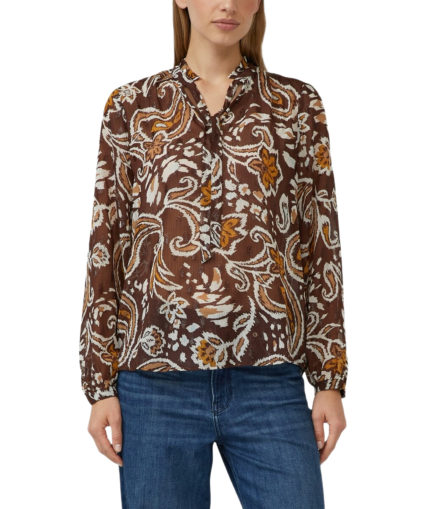 S'Oliver γυναικεία ημιδιάφανη μπλούζα εμπριμέ 2170029