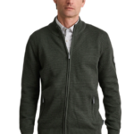 Navy & Green ανδρική πλεκτή ζακέτα με φερμουάρ 24YM.996/GZ.2