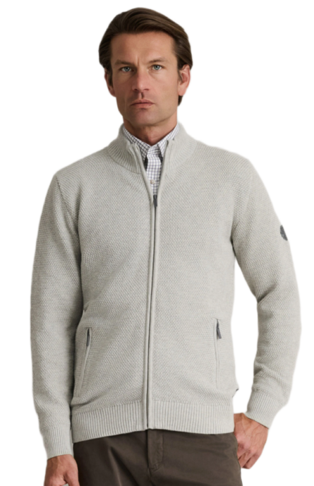 Navy & Green ανδρική πλεκτή ζακέτα με φερμουάρ 24YM.996/GZ.2