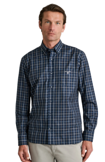 Navy & Green ανδρικό καρό πουκάμισο comfort fit 24NG.EK068/1B