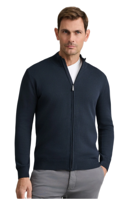 Navy & Green ανδρική βαμβακερή πλεκτή ζακέτα 24YM.998/GZ.1