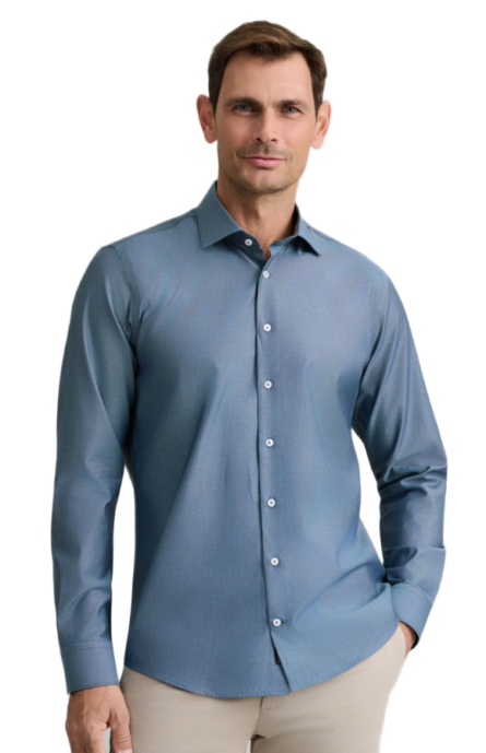 Navy & Green ανδρικό πουκάμισο μονόχρωμο comfort fit 24NG.EK049/NGM