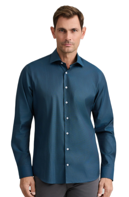 Navy & Green ανδρικό πουκάμισο μονόχρωμο comfort fit 24NG.EK049/NGM