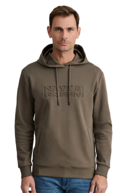 Navy & Green ανδρική μπλούζα φούτερ με κουκούλα 24TU.328/2H.1