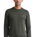 Navy & Green ανδρική πλεκτή μπλούζα με λαιμόκοψη 24YM.1020/R