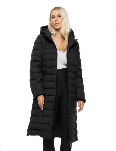 Biston γυναικείο μακρύ μπουφάν με αποσπώμενη κουκούλα 54-101-108