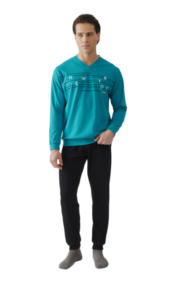 Minerva ανδρική χειμερινή πυζάμα New York 90-71273-233 Minerva ανδρική χειμερινή πυζάμα New York 90-71273-233