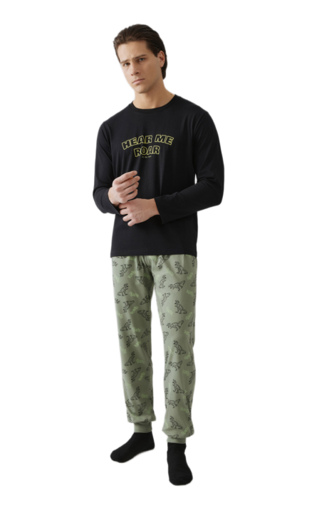 Minerva ανδρική χειμερινή πυζάμα Roar 90-71259-045