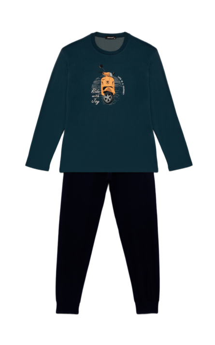 Minerva ανδρική χειμερινή πυζάμα Vespa 90-71301-408