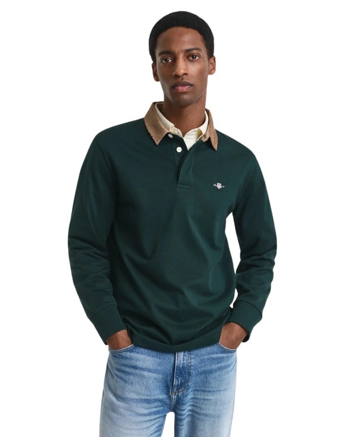 Gant ανδρική μπλούζα μακρυμάνικη με κοτλέ γιακά 3G2065070