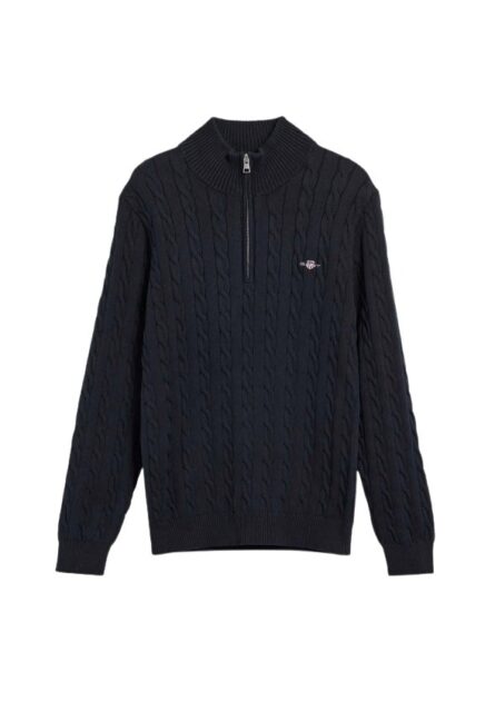 Gant ανδρικό πουλόβερ με half-zip και πλέξη κοτσίδα 3G8050603