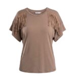 Toi & Moi γυναικείο t-shirt με suede κρόσσια 80-6787-126