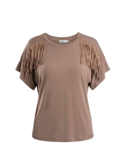 Toi & Moi γυναικείο t-shirt με suede κρόσσια 80-6787-126