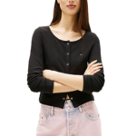 Tommy Hilfiger γυναικεία μακρυμάνικη μπλούζα slim fit με κουμπιά DW0DW22479