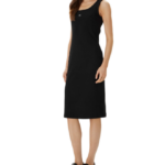 Calvin Klein γυναικείο αμάνικο μίντι ριμπ φόρεμα LV047F257G