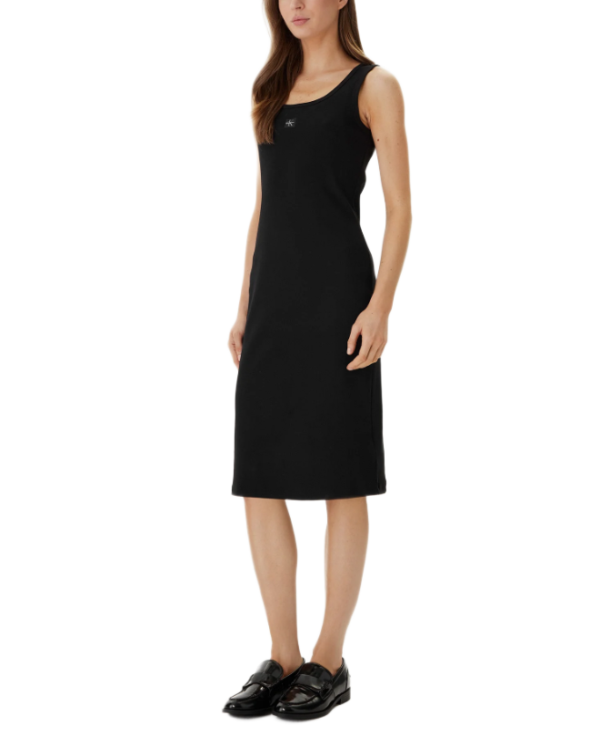 Calvin Klein γυναικείο αμάνικο μίντι ριμπ φόρεμα LV047F257G