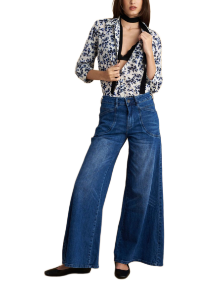Attrattivo γυναικείο παντελόνι τζιν wide leg 9922930
