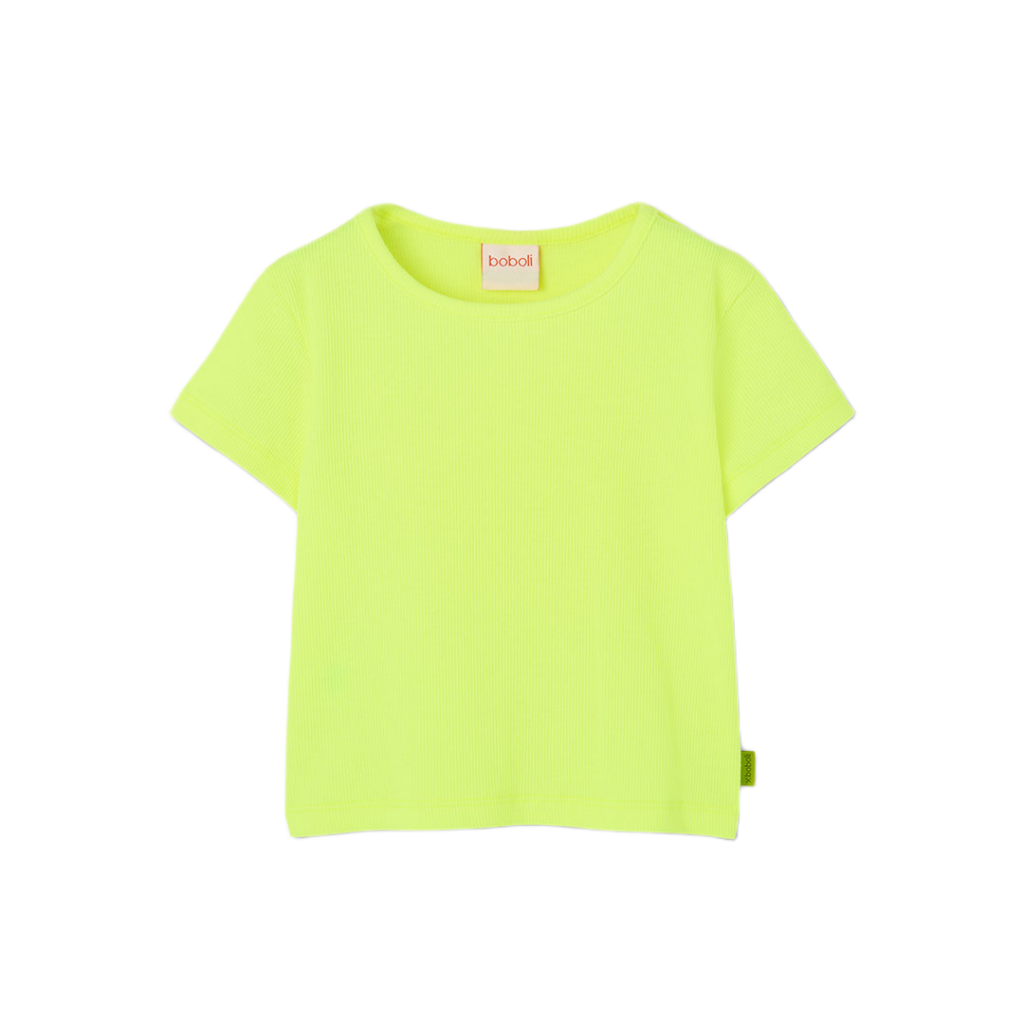 Boboli βαμβακερό ριμπ t-shirt για κορίτσι 493039