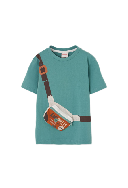 Boboli παιδικό t-shirt με απλικέ τσαντάκι για μικρό αγόρι 533045