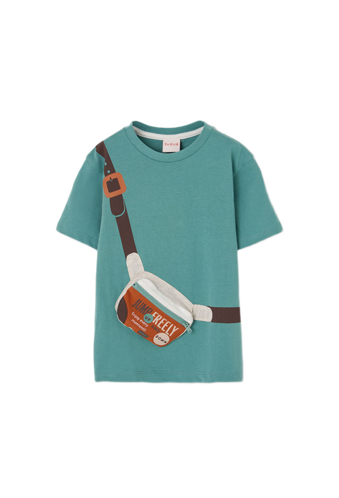 Boboli παιδικό t-shirt με απλικέ τσαντάκι για μικρό αγόρι 533045