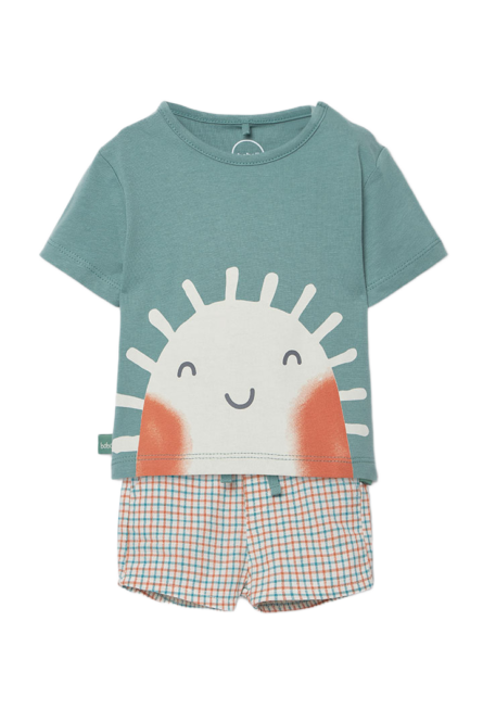 Boboli Newborn βρεφικό σετ μπλουζάκι με σορτς για μωρό αγόρι 223029