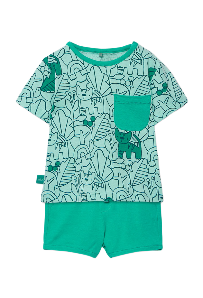 Boboli Newborn βρεφικό σετ μπλουζάκι με σορτς για μωρό αγόρι 233053