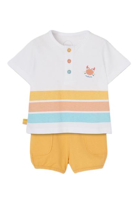 Boboli Newborn βρεφικό σετ μπλουζάκι με σορτς για μωρό αγόρι 243087
