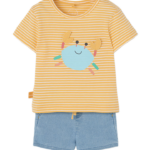 Boboli Newborn βρεφικό σετ μπλουζάκι με τζιν σορτσάκι για μωρό αγόρι 243098