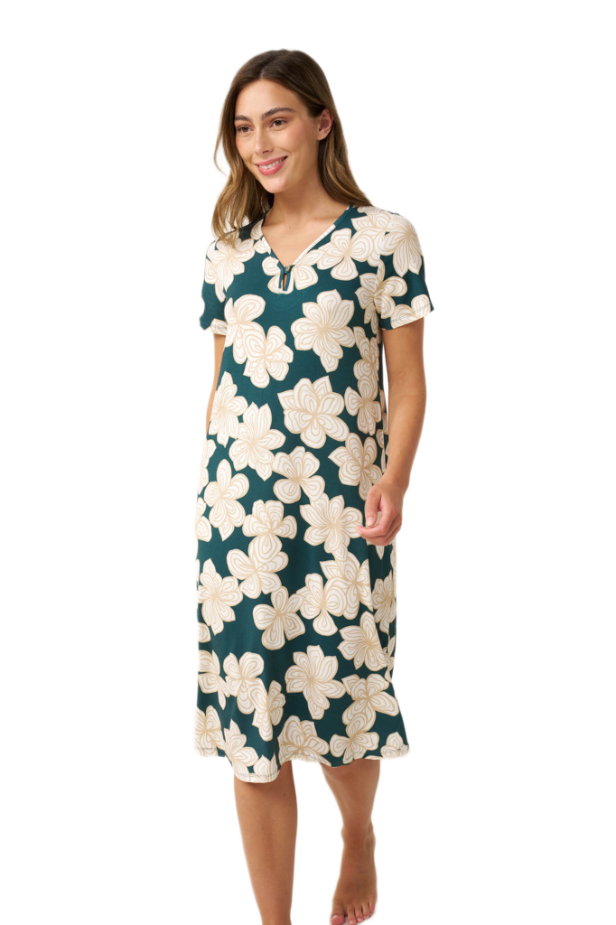 Vamp γυναικείο κοντομάνικο φλοράλ νυχτικό 24003