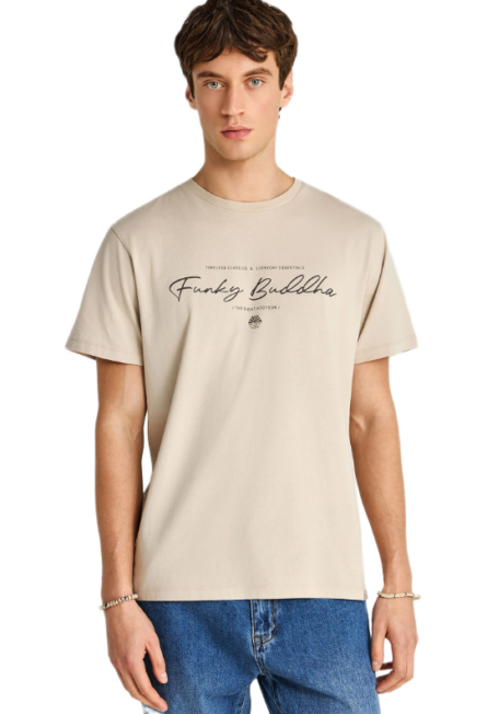 Funky Buddha ανδρικό t-shirt τύπωμα FBM013-022-04