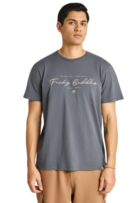Funky Buddha ανδρικό t-shirt τύπωμα FBM013-022-04