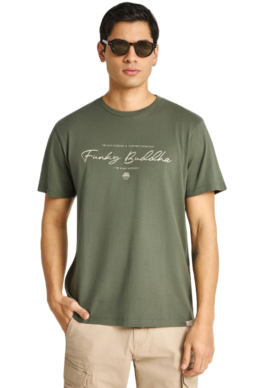 Funky Buddha ανδρικό t-shirt τύπωμα FBM013-022-04