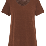 Funky Buddha γυναικείο μονόχρωμο t-shirt V FBL013-100-04